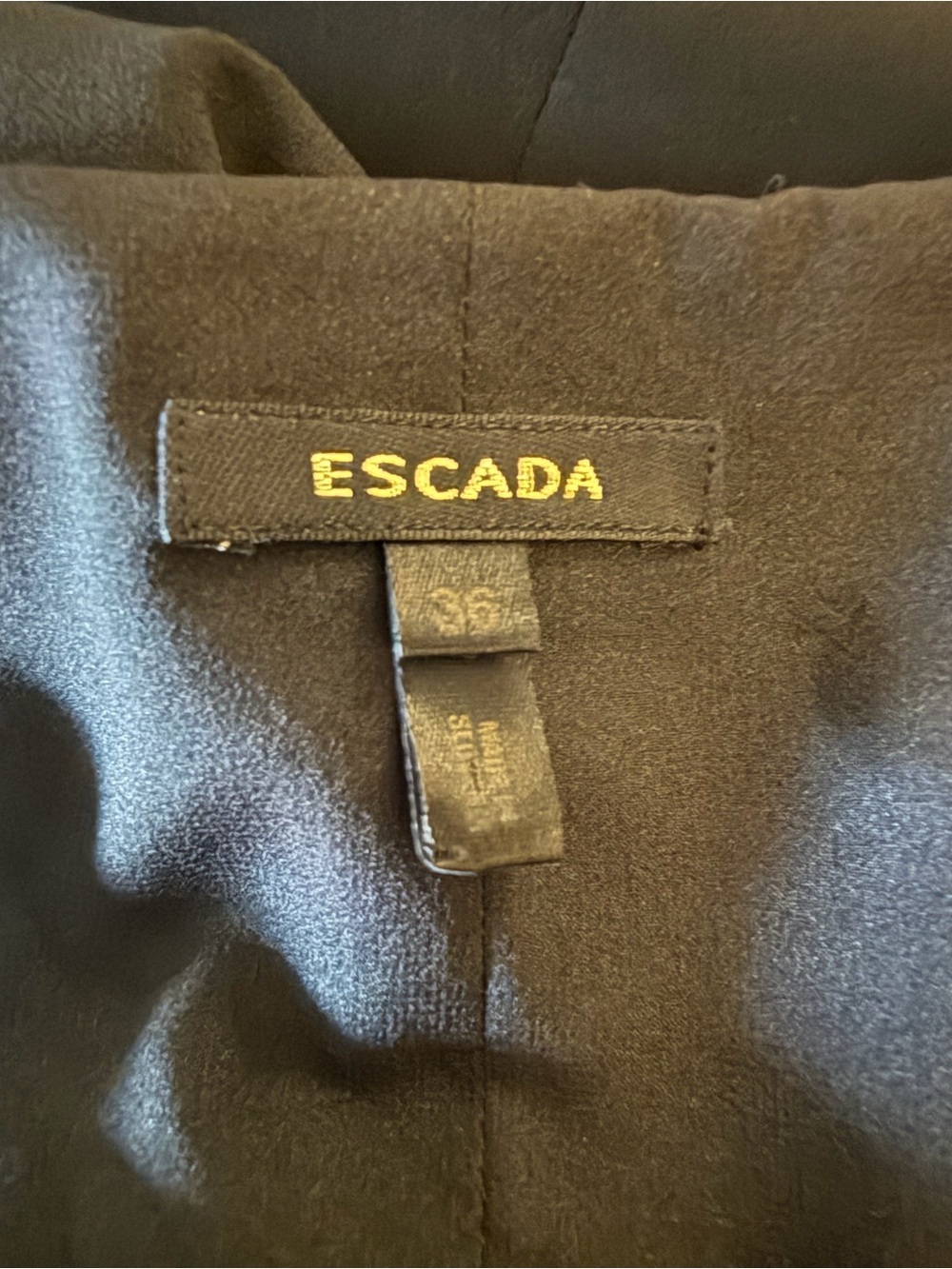 Escada Black Pleated Tiered Midi Dress Sleeveless V Neck EU 36 US 6 Luxury - Picture 4 of 9
